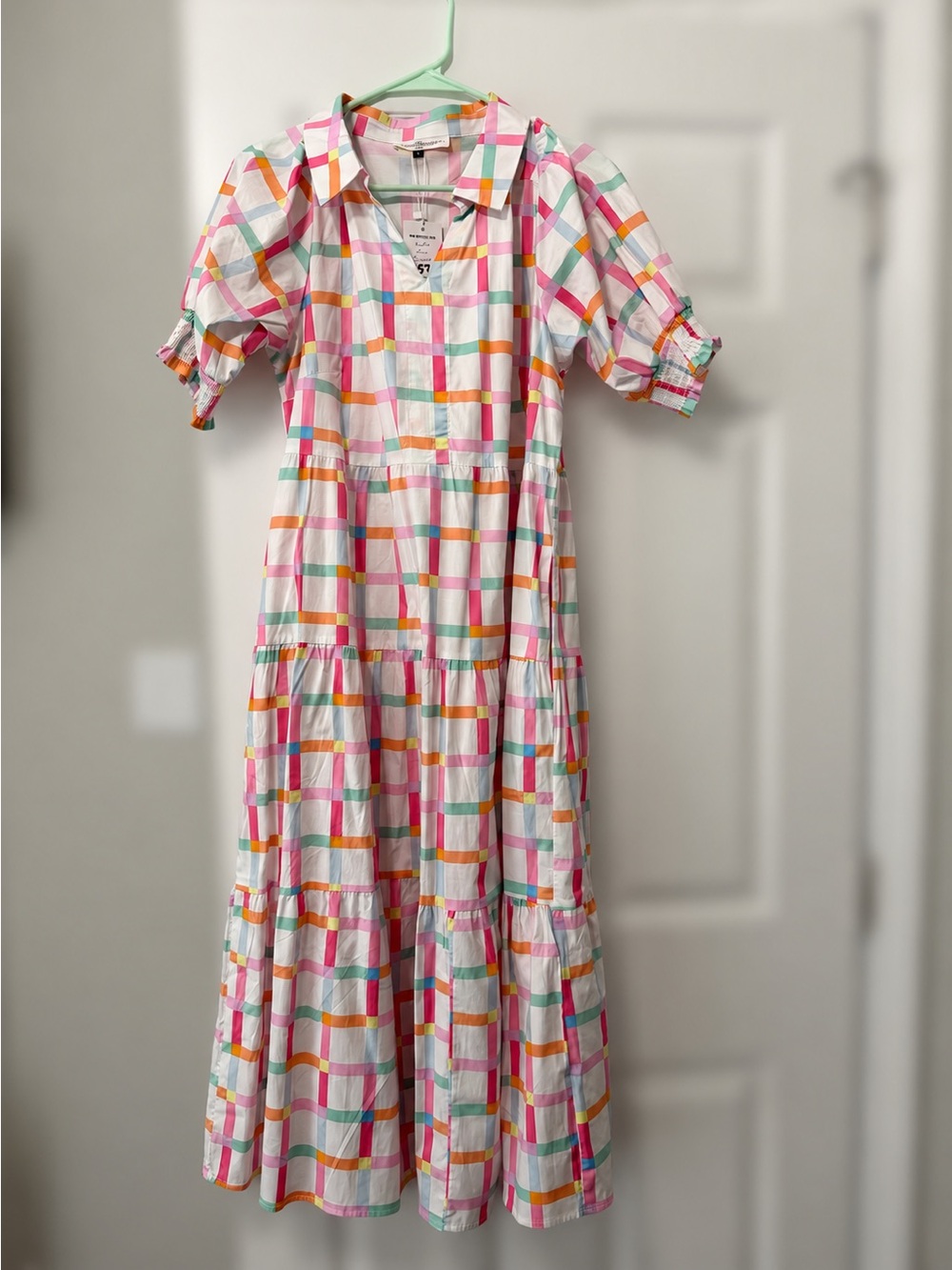 Dress - White with Pink, Orange & Teal - Picture 1 of 2